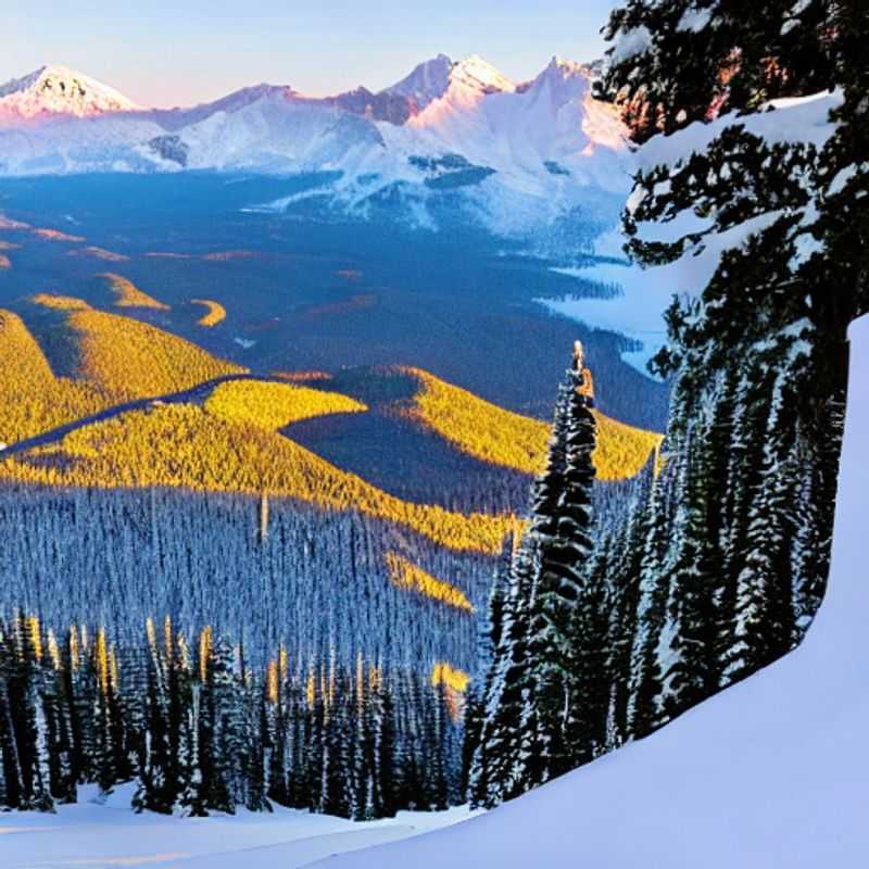 Casal aproveitando o sol da primavera e a neve derretendo em Crystal Mountain, EUA, durante as férias de primavera: aventura e paisagens deslumbrantes! (Couple enjoying the spring sunshine and melting snow at Crystal Mountain, USA, during spring break: adventure and stunning landscapes!)