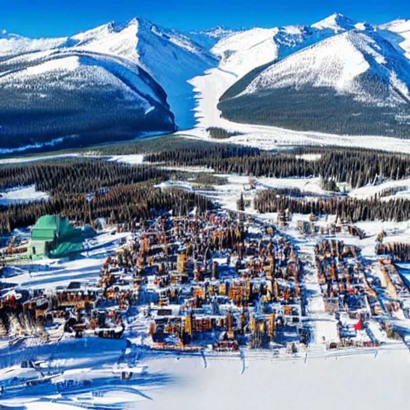 Casal aproveitando o sol da primavera e a neve ainda abundante em Big White Ski Resort, Canadá, durante as férias da primavera, com as montanhas cobertas de neve ao fundo.