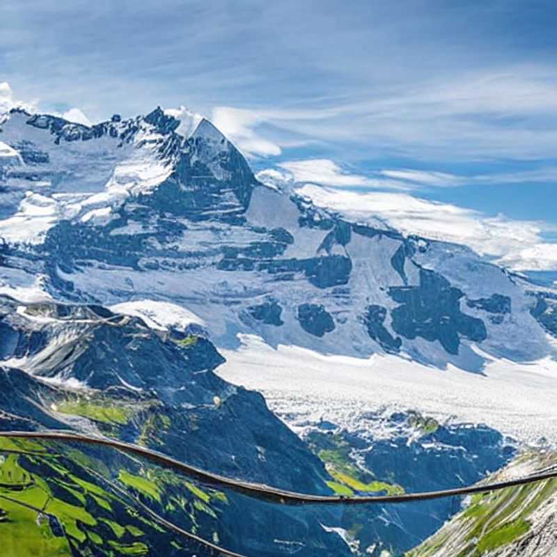Spring break bliss in the Jungfrau Region, Switzerland: A breathtaking panorama of snow-capped peaks and verdant valleys promises adventure and rejuvenation.