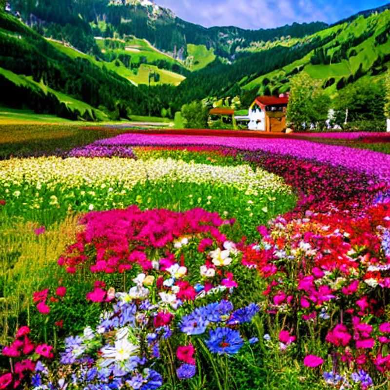 Spring in Fulpmes, Austria: A breathtaking view of the Stubai Valley with snow-capped mountains meeting vibrant green meadows – perfect for spring break adventures.