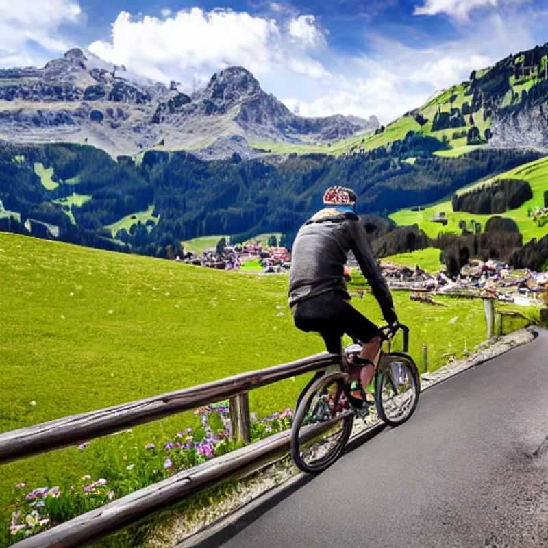 Dois amigos aproveitando o sol da primavera e as vistas deslumbrantes em Gstaad Mountain Rides, Suíça, durante suas férias da primavera. Aventura e paisagens alpinas inesquecíveis os aguardam!