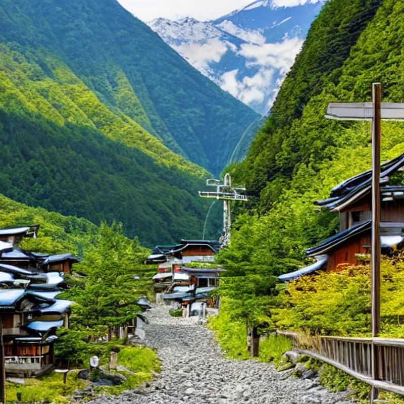 Lush green Hakuba Valley, Japan, bursting with spring life, a haven for outdoor adventures and stunning scenery during spring break.