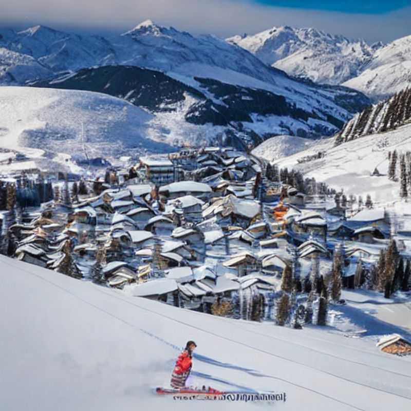 Casais aproveitando o sol da primavera em La Plagne, esquiando com vistas deslumbrantes dos Alpes franceses, durante as férias da primavera. (Couples enjoying the spring sunshine in La Plagne, skiing with stunning views of the French Alps, during spring break.)