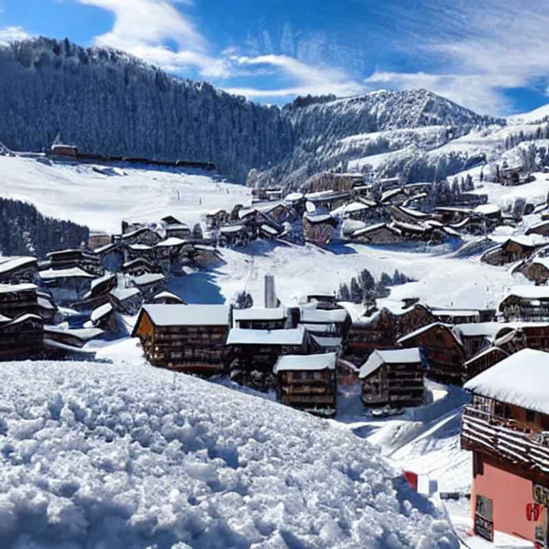 Deux personnes profitant du soleil printanier et des pistes encore enneigées aux Arcs, France, pendant les vacances de Pâques.