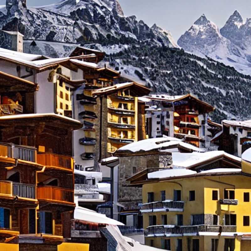 Casais esquiando nas encostas ensolaradas de Cervinia, Itália, aproveitando o sol da primavera e a neve perfeita durante o recesso escolar. (Couples skiing on the sunny slopes of Cervinia, Italy, enjoying the spring sunshine and perfect snow during spring break.)
