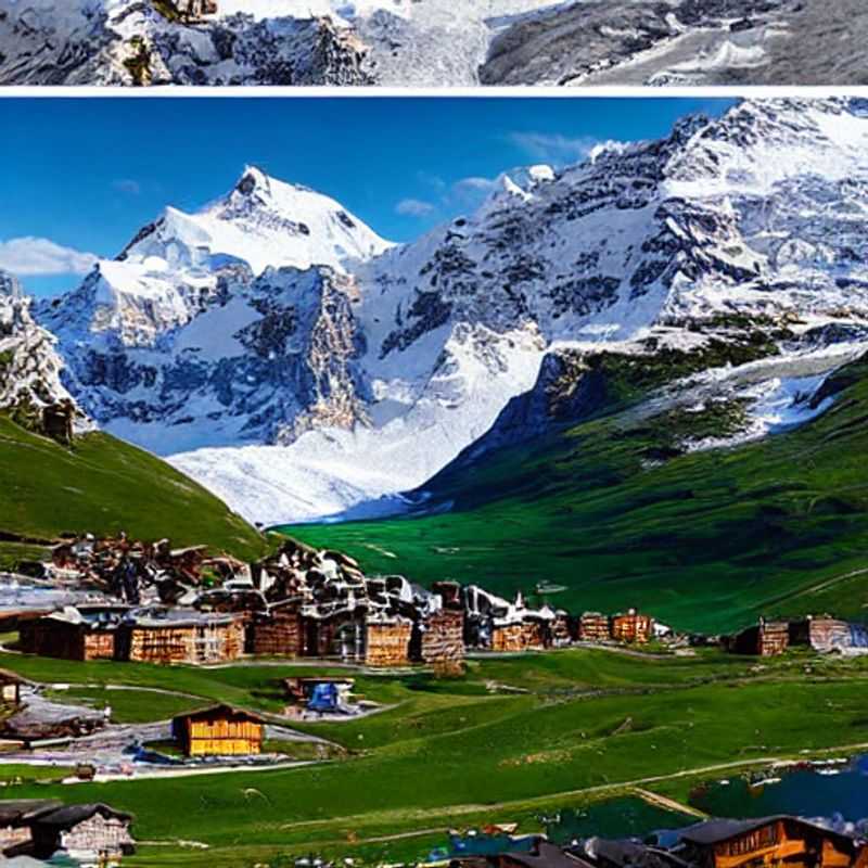 Casal aproveitando o sol da primavera e a neve impecável em Tignes, França, durante as férias da primavera: esqui, snowboard e muita alegria nas montanhas!