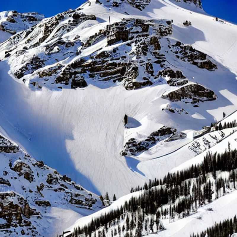 Dos amigos esquiando en medio de las impresionantes montañas nevadas de Val d'Isere, Francia, disfrutando de las emocionantes actividades que ofrece este destino durante las vacaciones de primavera.