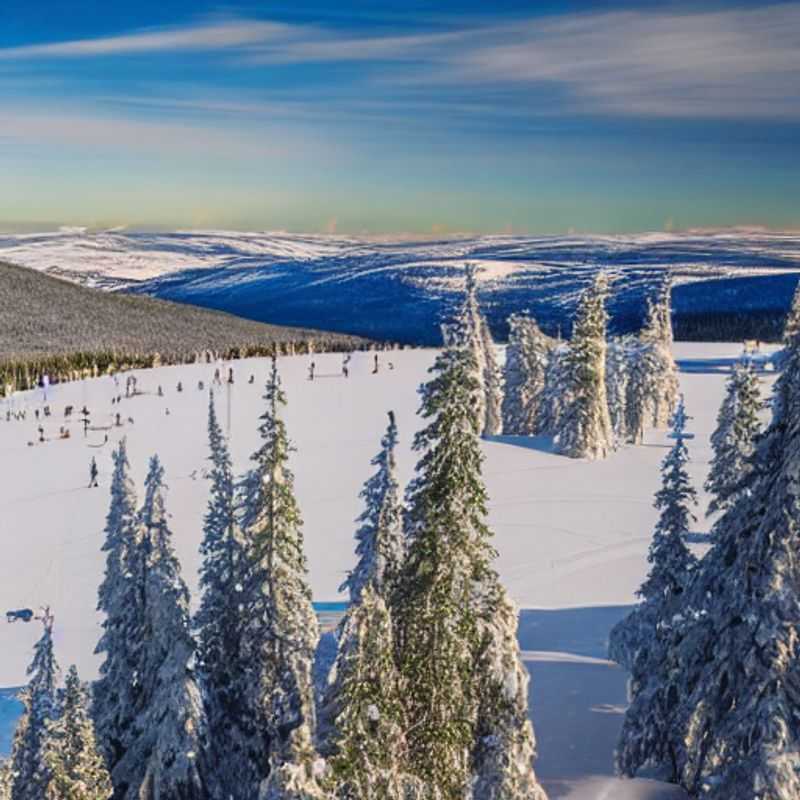 Casais sorrindo em frente às montanhas cobertas de neve de Trysil, Noruega, aproveitando o sol da primavera durante as férias da primavera. (Couples smiling in front of the snow-covered mountains of Trysil, Norway, enjoying the spring sun during spring break.)