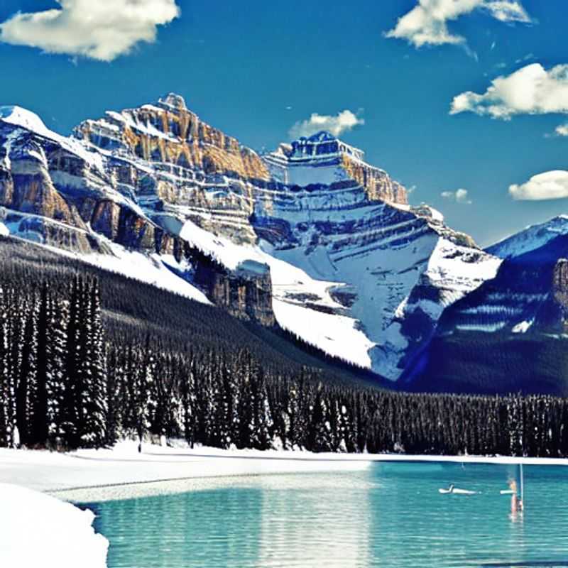 Turquoise waters reflect the majestic, snow-capped mountains of Lake Louise in Banff National Park, beckoning spring breakers to a Canadian Rockies adventure filled with breathtaking views and outdoor thrills.