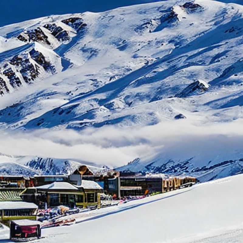 Casais descendo as encostas ensolaradas de Cardrona Alpine Resort, Nova Zelândia, durante as férias de primavera! A diversão e a neve esperam por você!