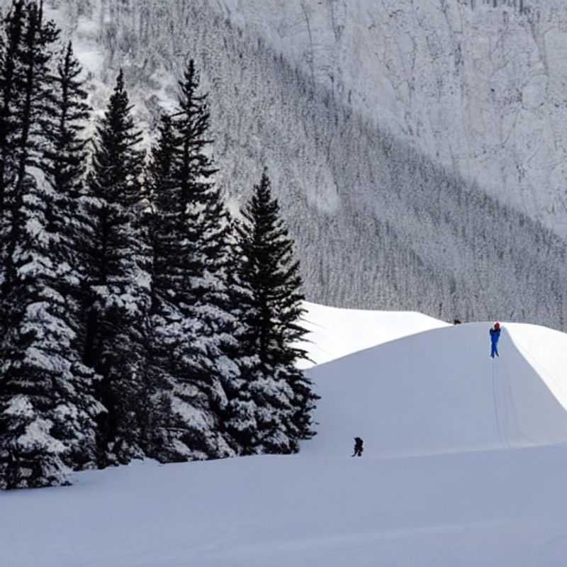 Spring Break bliss! Skiers carve through the crisp spring snow at Mt. Norquay, Canada, with the breathtaking Canadian Rockies painting a stunning backdrop. Your ultimate guide to fun in the sun (and snow!).