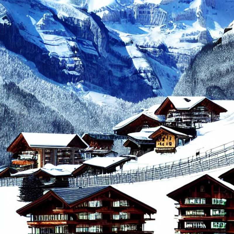 Casal admirando a paisagem alpina exuberante de Engelberg, Suíça, durante as férias da primavera: um paraíso de picos nevados e vales verdejantes.