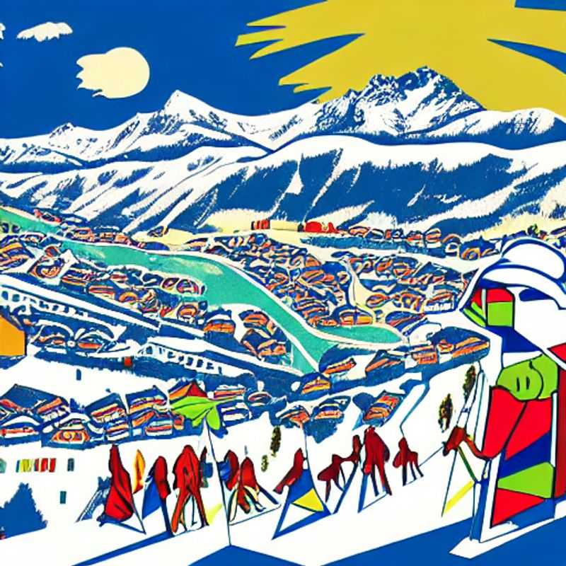 Deux skieurs dévalent les pistes ensoleillées de l'Alpe d'Huez, profitant du soleil printanier et de la neige parfaite pendant les vacances de printemps.