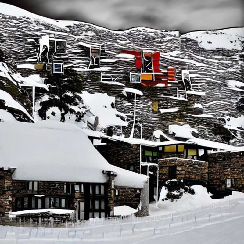 Spring break fun in Perisher, Australia! Skiers and snowboarders carving through the slopes under the clear blue skies, showcasing the vibrant energy of a springtime adventure in the Snowy Mountains.