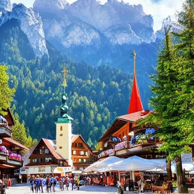 Des vacanciers profitant de la vue printanière à Garmisch-Partenkirchen, en Allemagne, avec les montagnes verdoyantes et les fleurs sauvages en pleine floraison, lors de leur séjour pendant les vacances de printemps.