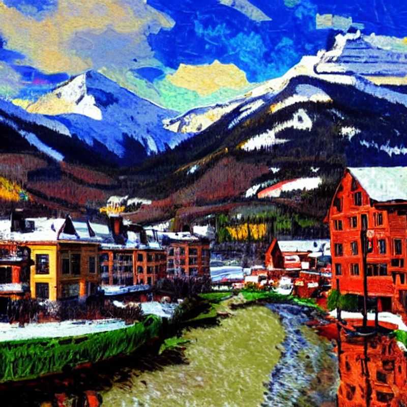 Deux personnes faisant du ski sur les magnifiques montagnes enneigées de Telluride, USA, lors des vacances de printemps.