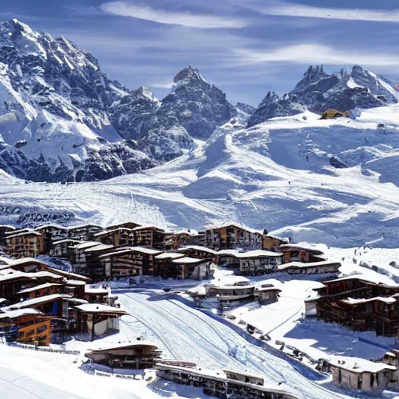 Casais esquiando em Cervinia com o majestoso Matterhorn ao fundo, aproveitando o sol da primavera durante as férias! (Couples skiing in Cervinia with the majestic Matterhorn in the background, enjoying the spring sunshine during the break!)