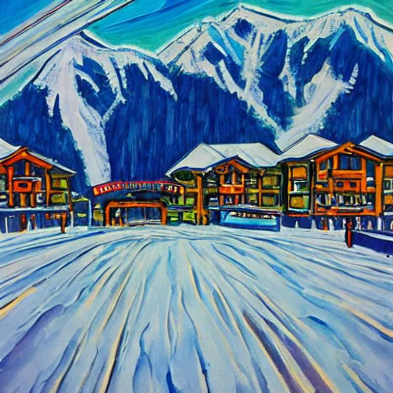 Neve derretendo sob o sol da primavera em Fernie Alpine Resort, Canadá: esquiadores e snowboarders aproveitando os últimos dias da temporada de neve em meio a paisagens exuberantes. (Melting snow under the spring sun in Fernie Alpine Resort, Canada: skiers and snowboarders enjoying the last days of the snow season amidst lush landscapes.)