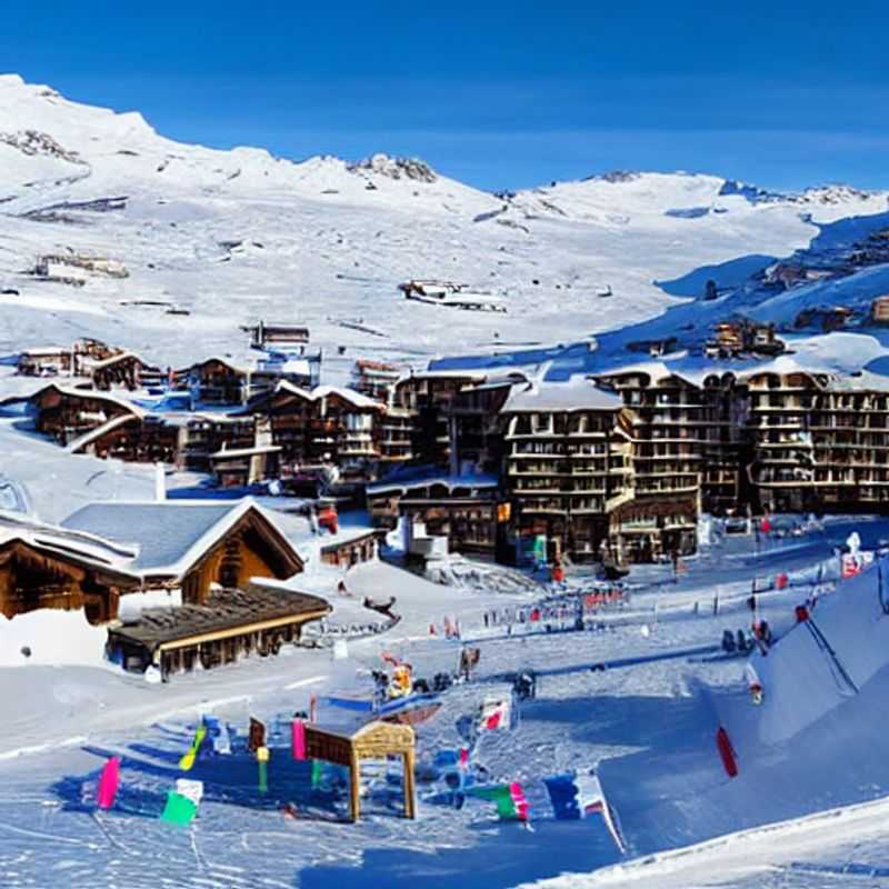 Parejas disfrutando del sol primaveral y las pistas nevadas en Val Thorens, Francia, durante sus vacaciones de primavera llenas de aventura.