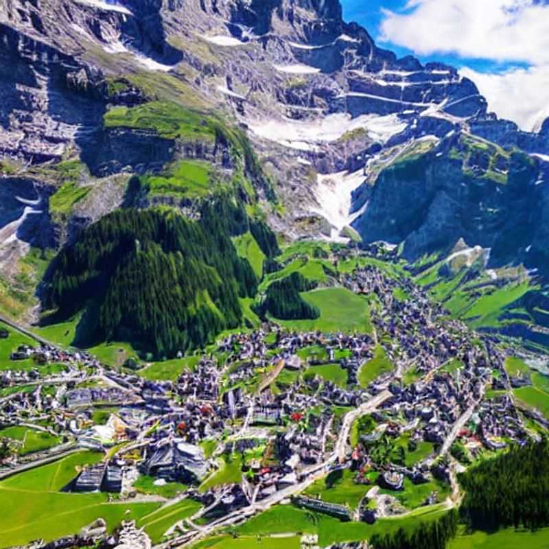Un paysage printanier éblouissant à Engelberg, en Suisse : Découvrez les activités palpitantes pour votre semaine de relâche, avec des sommets enneigés et des prairies verdoyantes.