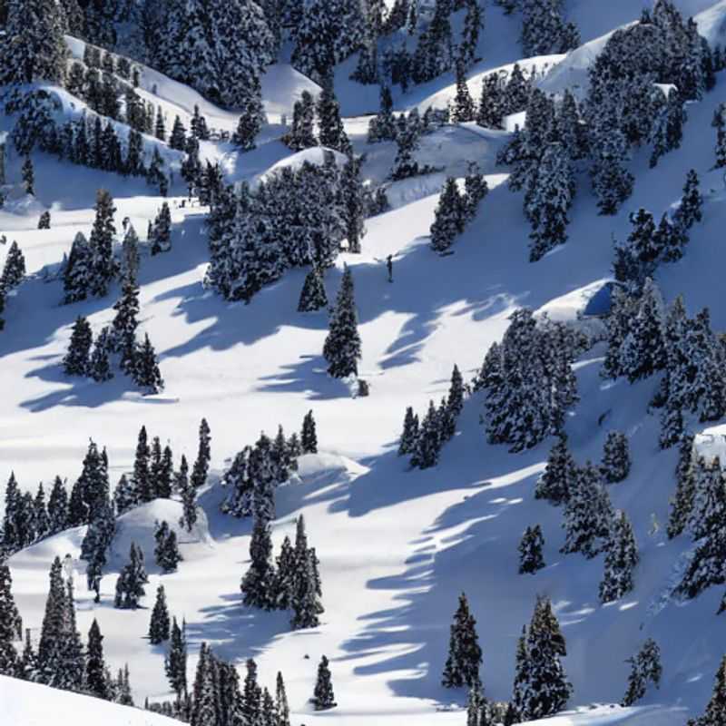 Casal curtindo o sol da primavera em Squaw Valley, EUA, com montanhas nevadas ao fundo. A aventura perfeita para as férias da primavera! (Couple enjoying the spring sun in Squaw Valley, USA, with snowy mountains in the background. The perfect spring break adventure!)