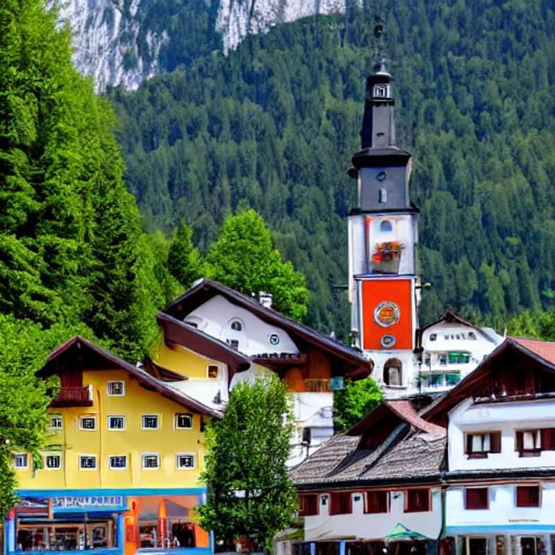 Deux couples profitant de la magnifique vue sur les montagnes enneigées de Garmisch-Partenkirchen, Allemagne, lors de leur escapade de printemps.