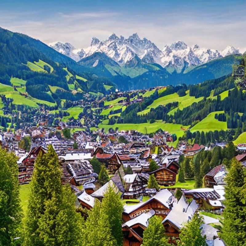 Parejas disfrutando del sol primaveral en Kitzbühel, Austria, con las montañas florecientes como telón de fondo, mientras exploran todo lo que este destino alpino tiene para ofrecer durante sus vacaciones de primavera.
