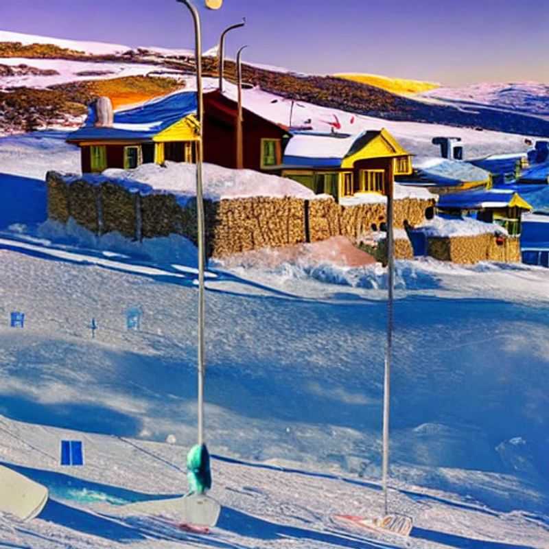 Casais aproveitando a neve tardia e o sol da primavera em Perisher, Austrália, com vistas deslumbrantes da montanha, durante as férias da primavera. (Couples enjoying the late snow and spring sunshine in Perisher, Australia, with stunning mountain views, during spring break.)