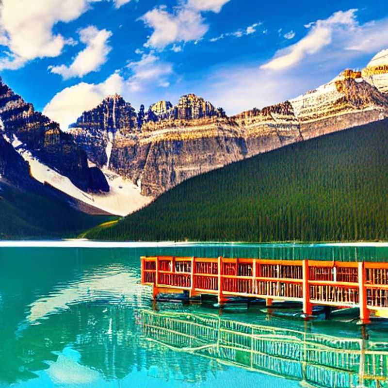 Español: Pareja maravillándose ante el vibrante turquesa del Lago Louise, rodeado de imponentes montañas aún cubiertas de nieve, una vista espectacular de la naturaleza en Banff-Lake Louise durante las vacaciones de primavera.