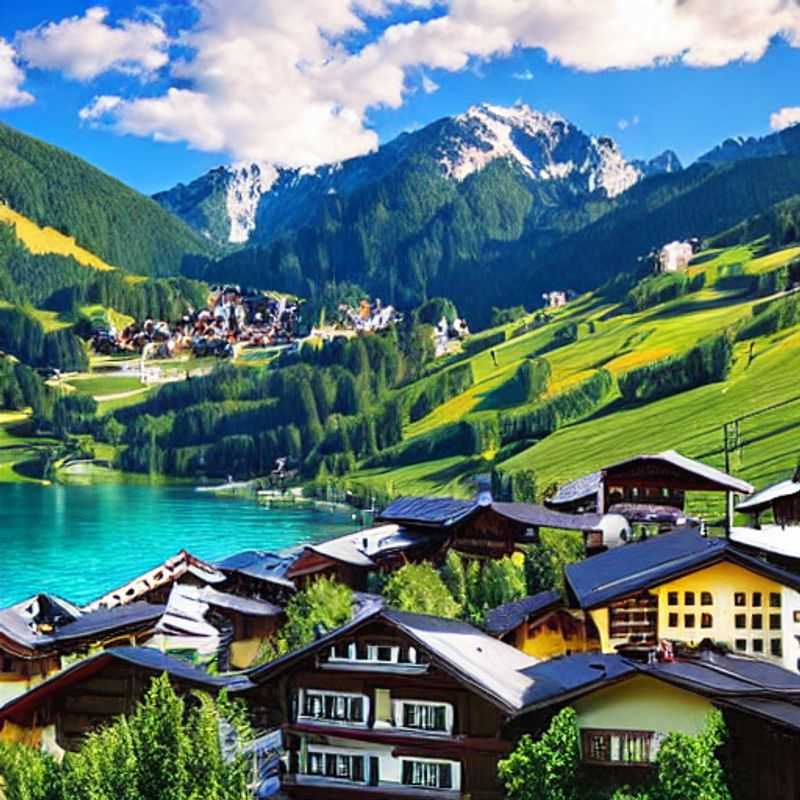 Casais aproveitando o sol da primavera nas pistas de Sölden, Áustria, com picos nevados e muita diversão durante o spring break.
