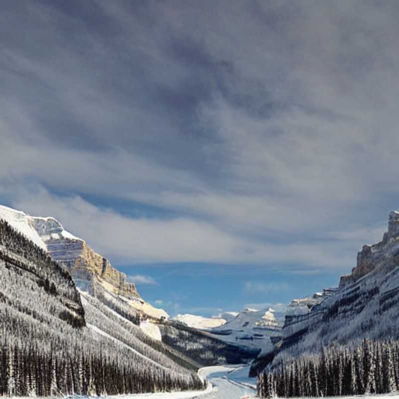Des skieurs dévalent les pentes ensoleillées de Lake Louise Ski Resort, au Canada, profitant du soleil printanier et des paysages époustouflants durant les vacances de printemps.
