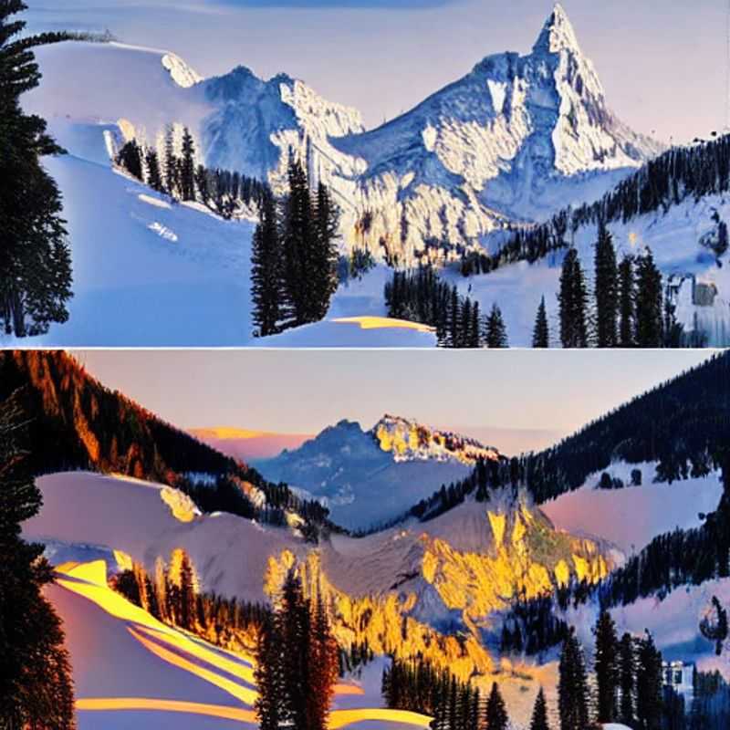 Spring break bliss: A vibrant scene at Crystal Mountain, USA, showcasing skiers and snowboarders carving through the slopes under the warm spring sun, highlighting the fun and adventure that awaits.