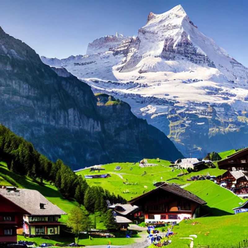Casais maravilhosos explorando a deslumbrante Grindelwald na primavera: montanhas majestosas e campos floridos, criando memórias inesquecíveis durante as férias da primavera na Suíça.