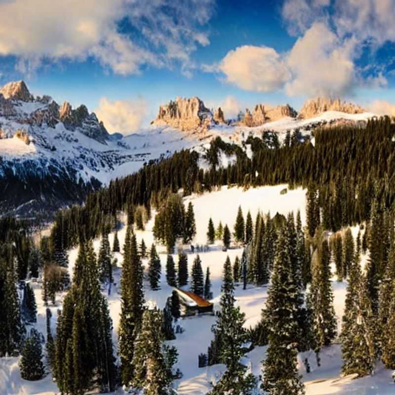 Casais aproveitando a vista deslumbrante das Dolomitas cobertas de neve em Madonna di Campiglio, Itália, durante as férias da primavera. Um paraíso alpino esperando para ser explorado!
