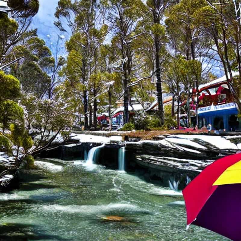 Casal se aventurando nas trilhas floridas do Monte Buller durante o spring break australiano, com picos nevados ao fundo. Uma aventura que mistura a brisa da primavera com a magia da neve! (Couple adventuring on the flowering trails of Mount Buller during Australian spring break, with snowy peaks in the background. An adventure that blends the spring breeze with the magic of snow!)