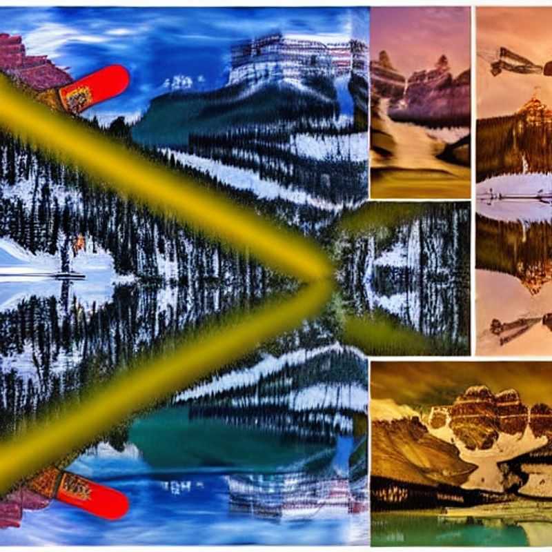 Dos personas remando en canoa sobre las cristalinas aguas turquesa del Lago Louise, rodeado de montañas nevadas bajo el sol primaveral de Banff-Lake Louise, Canadá, una aventura inolvidable durante las vacaciones de primavera.