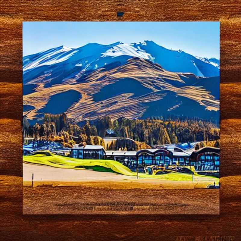 Spring break thrills at Cardrona Alpine Resort, New Zealand! Skiers and snowboarders carving down the slopes under the bright sunshine and clear blue skies.