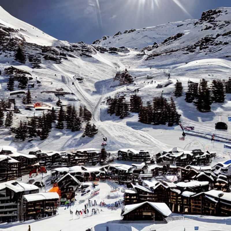 Alt Text: Vista primaveral impresionante de Val Thorens, Francia. Disfruta del sol, la nieve y la aventura durante tus vacaciones de primavera en este paraíso alpino. #ValThorens #VacacionesDePrimavera #Esquí #AlpesFranceses