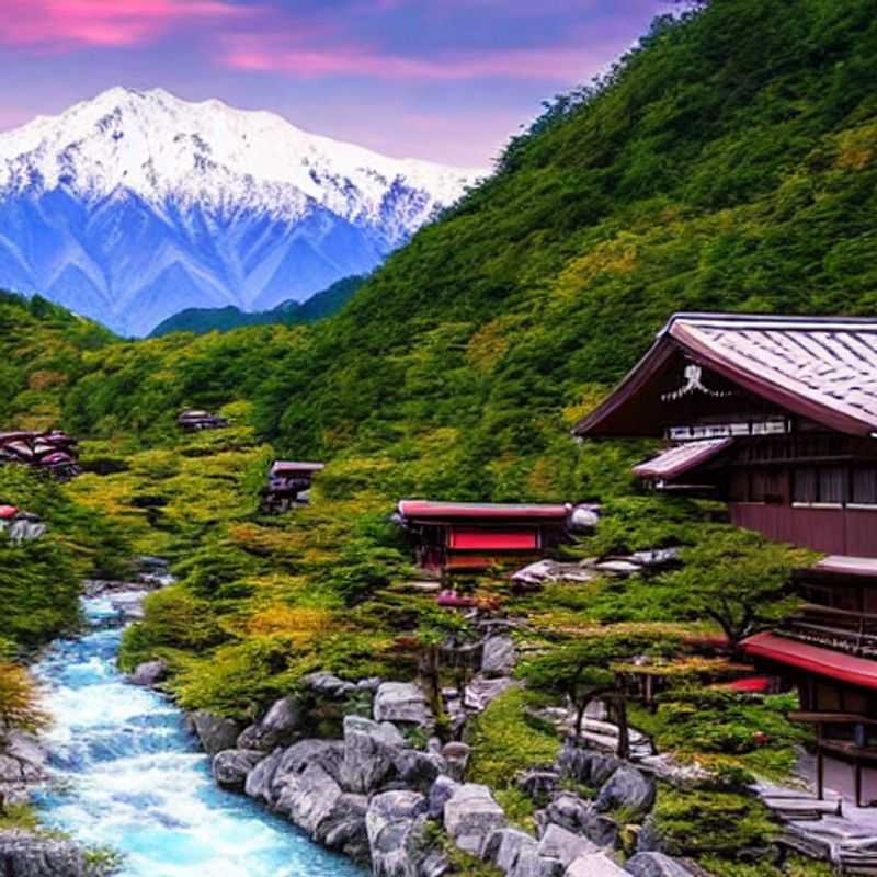 Dos personas aventurándose a esquiar en el Valle de Hakuba, Japón, mientras el paisaje invernal se despide y da la bienvenida a la primavera durante las vacaciones.