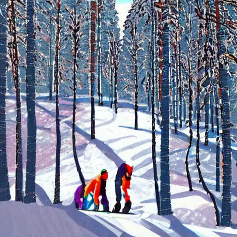 Casal aproveitando o sol da primavera em Levi, Finlândia, com montanhas nevadas ao fundo - aventura e relaxamento definindo suas férias de primavera!