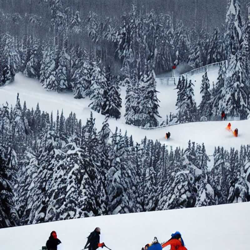 Spring Break Bliss: Two skiers carving through the pristine slopes of Whistler Blackcomb, Canada, under the radiant spring sunshine, showcasing the thrill and beauty of the mountain.