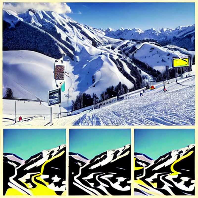 Des skieurs dévalant les pistes ensoleillées de Sölden, Autriche, profitant pleinement des joies du ski de printemps et des paysages alpins spectaculaires lors des vacances de Pâques.