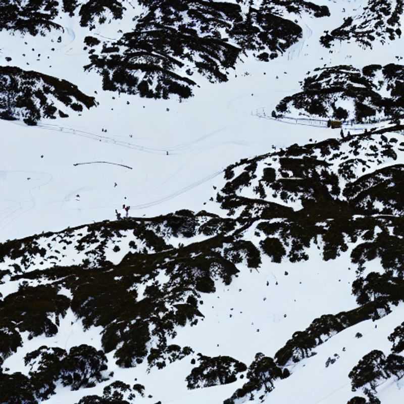 Deux amis dévalant les pistes de Thredbo, Australie, sous le soleil printanier, savourant chaque instant de leurs vacances de printemps. (Two friends hitting the slopes in Thredbo, Australia, under the spring sun, savoring every moment of their spring break.)