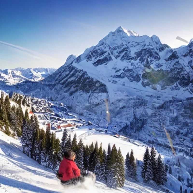Dois amantes do sol desfrutando de um dia ensolarado nas pistas de Lech Zürs am Arlberg, Áustria, durante o 'spring break'. Sol, neve e muita alegria!