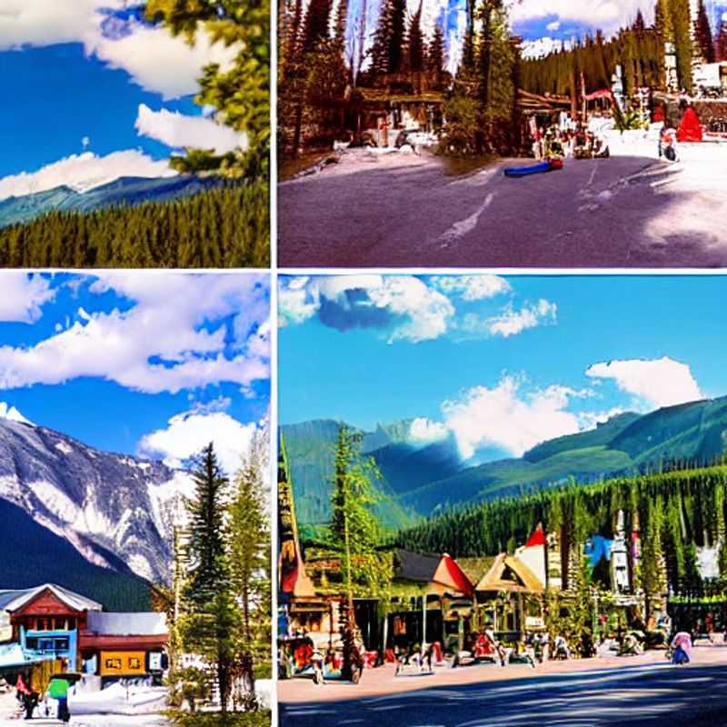 Deux amis dévalant les pentes enneigées de Fernie Alpine Resort sous le soleil printanier, une expérience inoubliable pendant les vacances de mars au Canada.
