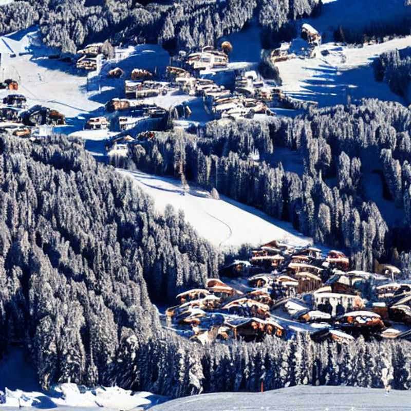 Dois casais desfrutando da beleza do sol brilhante sobre as montanhas de Meribel, França, durante as férias de primavera.