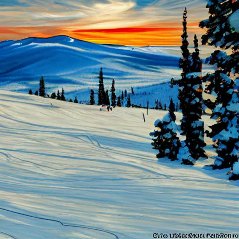 Deux skieurs dévalant les pentes printanières ensoleillées du Mont Bachelor, Oregon, pendant les vacances de printemps. Paradis des sports d'hiver et d'aventure!
