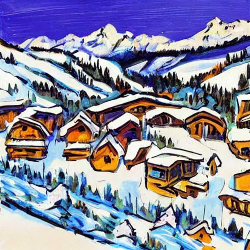Casais aproveitando o sol da primavera em Courchevel, com as montanhas cobertas de neve ao fundo, explorando as atividades e a beleza que este destino oferece durante o feriado da primavera.