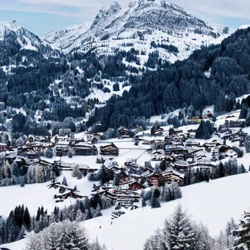 Casais curtindo a vista alpina deslumbrante de Gstaad Mountain Rides, na Suíça, durante o *spring break*, com montanhas cobertas de neve e sol da primavera. Uma aventura inesquecível nas alturas!