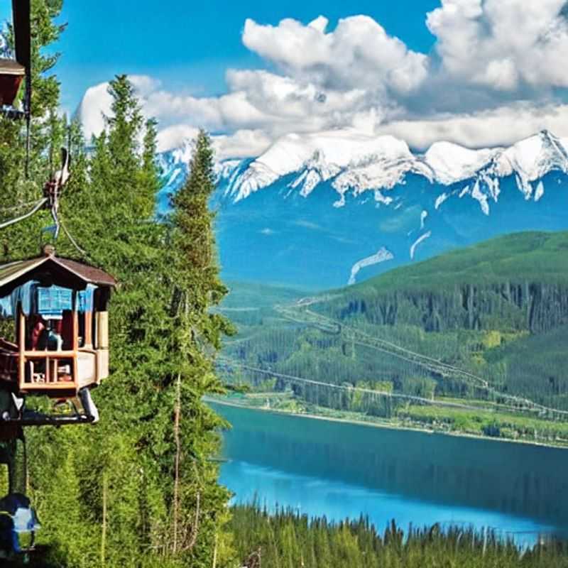 Casal aproveitando a vista deslumbrante das montanhas cobertas de neve de Revelstoke, Canadá, durante as férias da primavera, com a promessa de aventura e paisagens inesquecíveis.